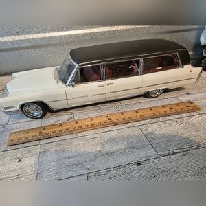 Vintage 1966 Cadillac White and Black Diecast Model Car